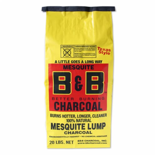 B&B Charcoal All Natural Mesquite Lump Charcoal 20 lb. - Case Of: 1; Perspective: front