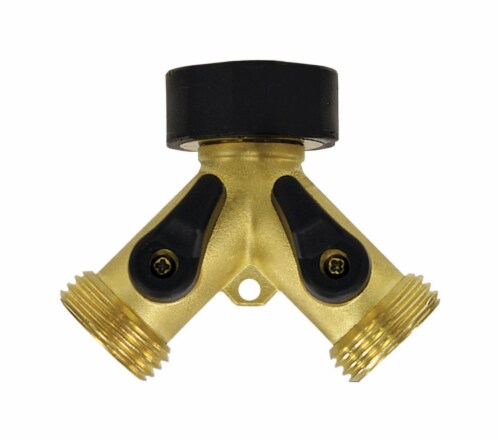 Gilmour Brass Threaded Male Y-Hose Connector with Shut Offs Gilmour Brass Threaded Male Y-Hose Connector with Shut Offs