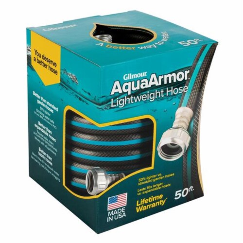 Gilmour AquaArmor 1/2 in. D X 100 ft. L Lightweight Garden Hose Black/Blue Gilmour AquaArmor 1/2 in. D X 100 ft. L Lightweight Garden Hose Black/Blue