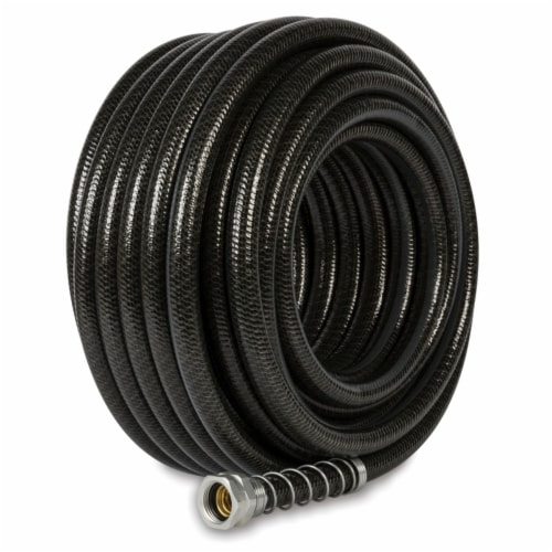 Gilmour Hydrostrong Plus 5/8 in. Dia. x 75 ft. L Heavy-Duty Black PVC Garden Hose - Case Of: Perspective: front