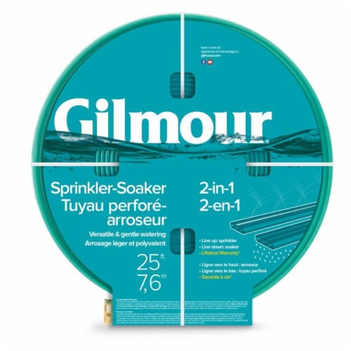 Gilmour 7025541 0.62 in. x 25 ft. Sprinkler & Soaker Hose, Green Perspective: front