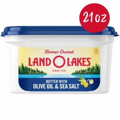 Land O Lakes Butter with Olive Oil and Sea Salt Tub, Spreadable Perspective: front