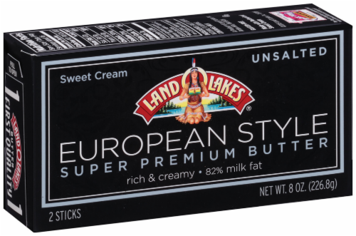 Land O' Lakes European Style Super Premium Unsalted Butter Perspective: front