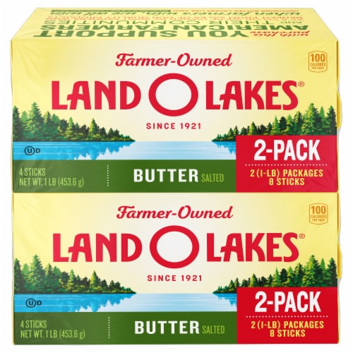 Land O Lakes® Salted Butter Sticks 2 Pack Perspective: front