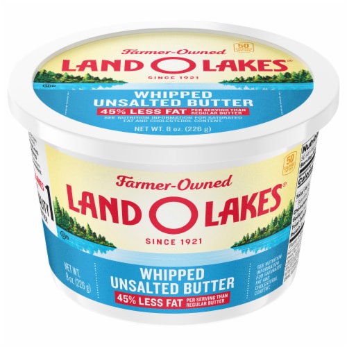 Land O’ Lakes® Unsalted Spreadable Whipped Butter Tub Perspective: front