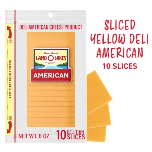 Land O Lakes® Sliced Yellow Deli American Cheese Product Perspective: front