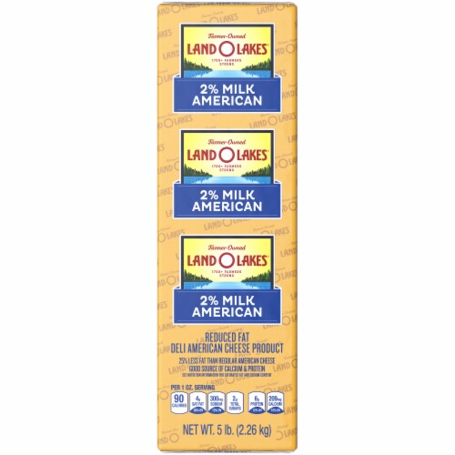 Land O Lakes® 2% Milk Reduced Fat Yellow Deli American Cheese Product Perspective: front