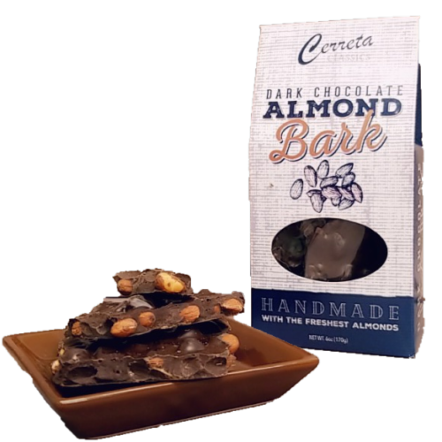Cerreta Classics Dark Chocolate Almond Bark Candy Perspective: front