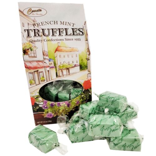Cerreta Mint Chocolate Coated Green Pastel Candy Perspective: front