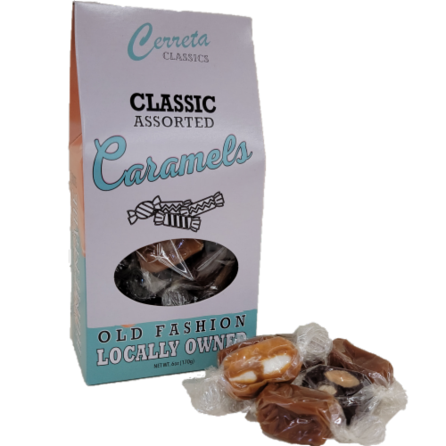 Cerreta Golden & Chocolate Assorted Gourmet Caramels Perspective: front