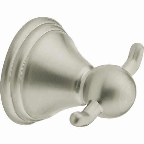 Moen Brushed Nickel Double Robe Hook DN8403BN Perspective: front