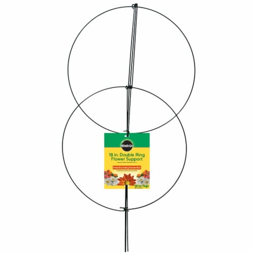 Miracle-Gro Double Ring Flower Support - Green Perspective: front