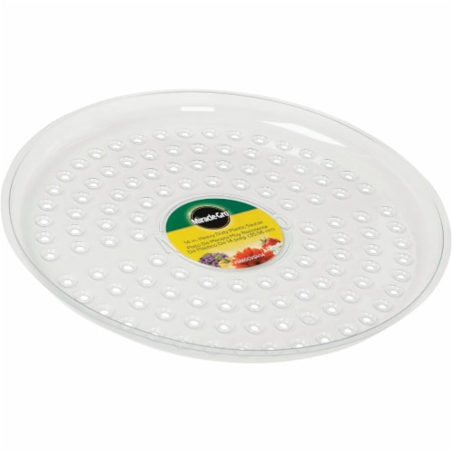 Miracle-Gro 14 In. Clear Plastic Flower Pot Saucer SMGCVSH14 Perspective: front