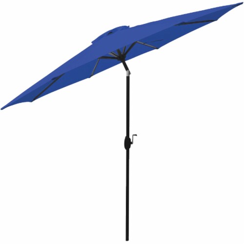 Bond Shade Factory 9 Ft. Aluminum Auto Crank Tahoe Blue Patio Umbrella 59625 Perspective: front