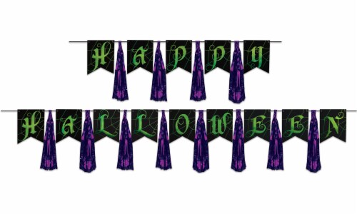 Beistle Indoor Outdoor Party Decoration Happy Halloween Tassel Streamer - 12 Pack (1/Pkg) Perspective: front