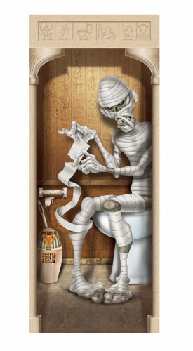 Beistle Halloween Party Decoration Mummy Restroom Door Cover - 12 Pack (1/Pkg) Perspective: front