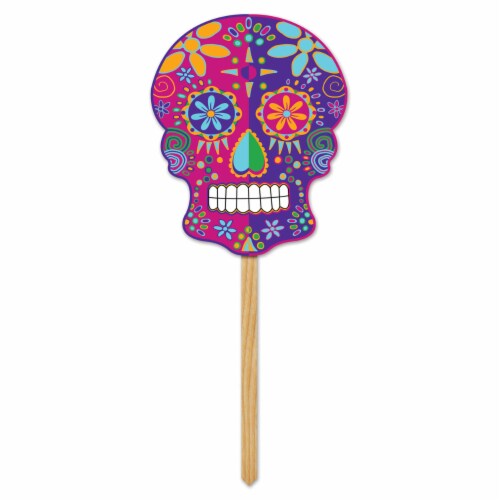 Beistle Halloween Party Decoration Day Of The Dead Yard Sign - 6 Pack Perspective: front