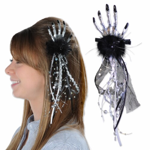 Beistle Halloween Party Decoration Skeleton Hand Hair Clip - 12 Pack (1/Card) Perspective: front