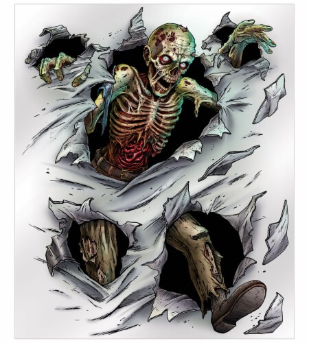 Beistle Halloween Party Decoration Zombie Insta-Mural - 6 Pack (1/Pkg) Perspective: front