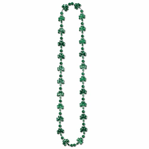 The Beistle Company St Patrick's Day Shamrock Necklace Perspective: front