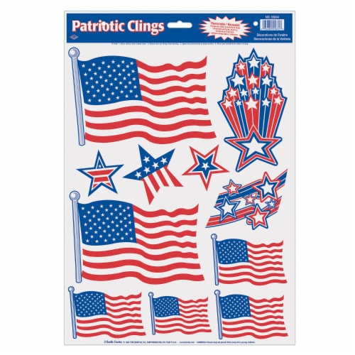 The Beistle Company Patriotic Clings Sheet Perspective: front