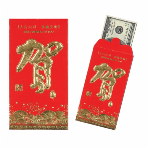 The Beistle Company Red Pocket Money Envelopes Perspective: front