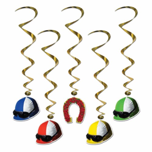 Beistle Co Jockey Helmet Derby Day Whirls Perspective: front