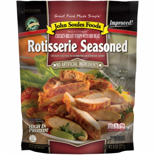 John Soules Foods Rotisserie Style Chicken Breast Strips Perspective: front