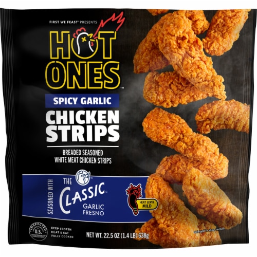 Hot Ones™ Spicy Garlic Chicken Strips Perspective: front