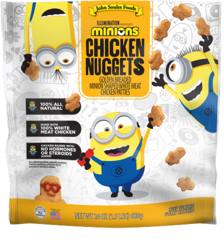 John Soules Foods® Frozen Fully Cooked Minions Chicken Nuggets Perspective: front