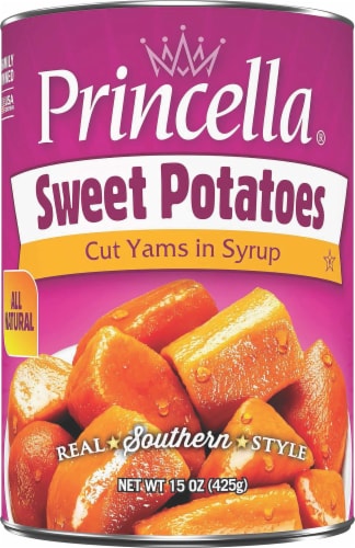 Princella® Cut Sweet Potato Yams in Light Syrup Perspective: front