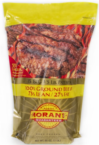 Moran's Ground Beef Patties 15 Count Perspective: front