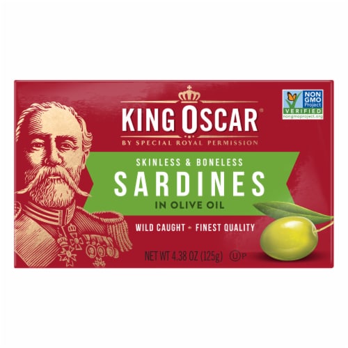 King Oscar Wild Caught Skinless & Boneless Sardines in Olive Oil Perspective: front