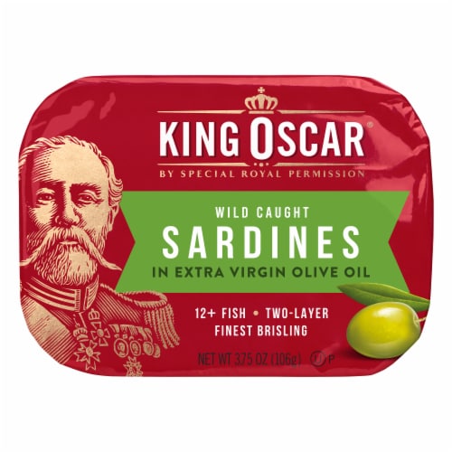 King Oscar Wild Caught Sardines in Extra Virgin Olive Oil Perspective: front
