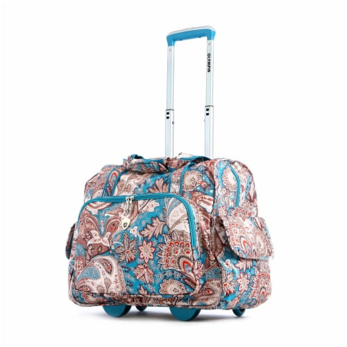 Olympia Deluxe Fashion Rolling Overnighter Luggage Suitcase with Handle Paisley 1 Piece Baker s