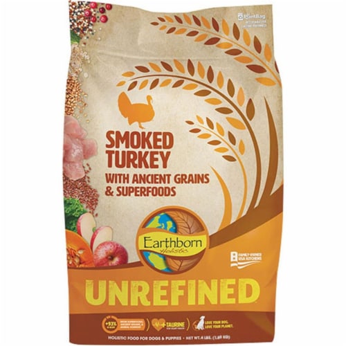 Midwestern Pet Food PF56030 4 lbs Earthborn Unrefined Smoked Turkey Dog Food Perspective: front