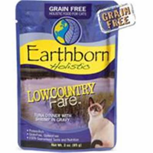 Earthborn 40071624 3 oz Grain-Free LowCountry Tuna Pouch Cat Food Perspective: front