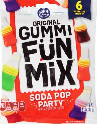 Gummi Factory Original Gummi Fun Mix Soda Pop Party Gummy Candy Perspective: front