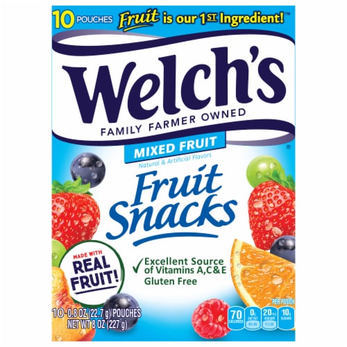 Welch's Fruit Snacks, Mixed Fruit Snack Box, Gluten Free Snack Packs Perspective: front