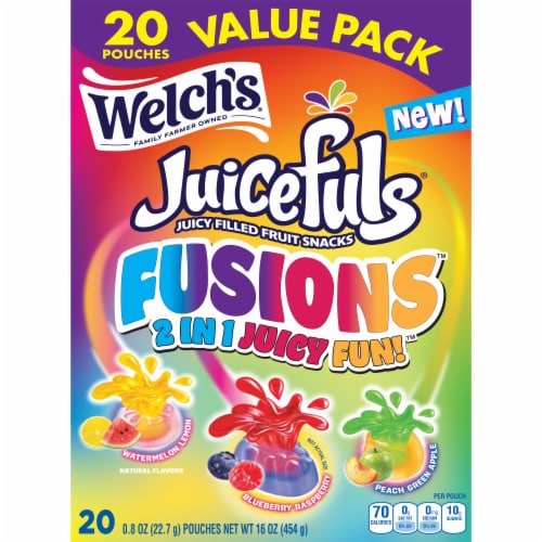 Welch's® Juicefuls® Fusions™ Fruit Snacks Box Perspective: front