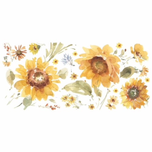 Room Mates RMK5159GM Lisa Audit Sunflower Peel & Stick Giant Wall