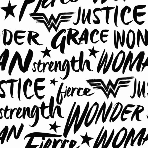 RoomMates RMK11848RL Wonder Woman Script Peel & Stick Wallpaper, White &  Black, 1 - Kroger