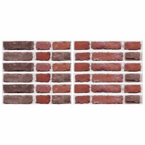 RoomMates RMK4062GM Brick Peel & Stick Giant Wall Decals - Red Perspective: front