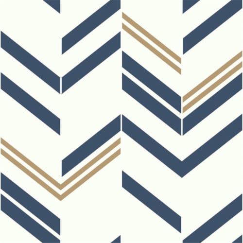 Roommates Decor Chevron Stripe L And Stick Wallpaper Blue 1 Ct Foods Co