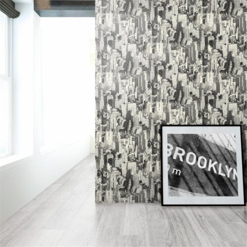 Roommates RMK9042WP New York City Peel & Stick Wallpaper Perspective: front