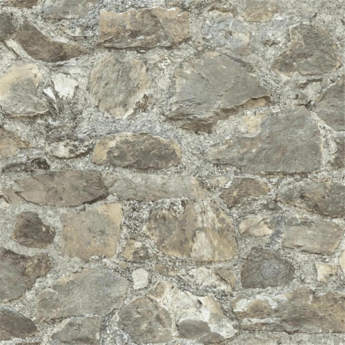 Roommates Weathered Stone Peel & Stick Wallpaper Perspective: front