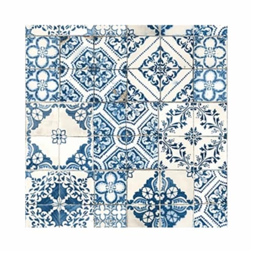 RoomMates Blue Mediterranian® Tile Peel & Stick Wallpaper Perspective: front