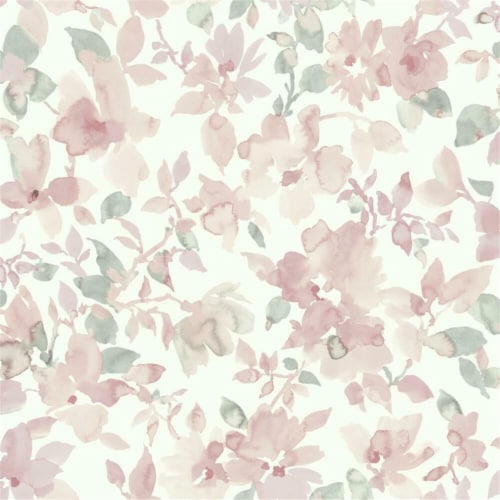 RoomMates RMK11702WP 28.18 sq ft. Watercolor Floral Peel & Stick Wallpaper, Pink & Green - 20 Perspective: front