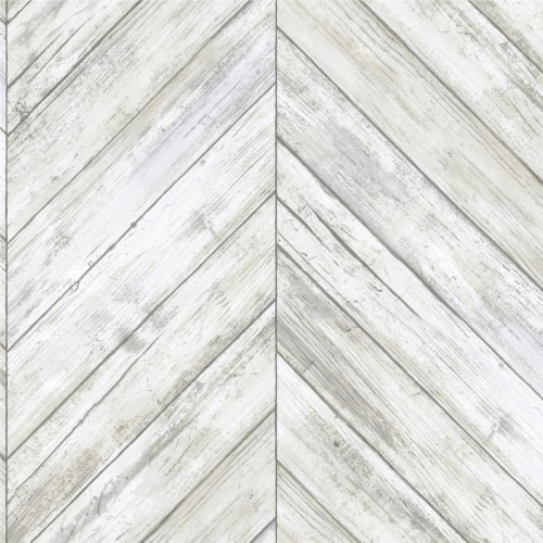 Roommates Decor Modern Herringbone Wood Boards Look L Stick Wallpaper White 1 Unit Kroger