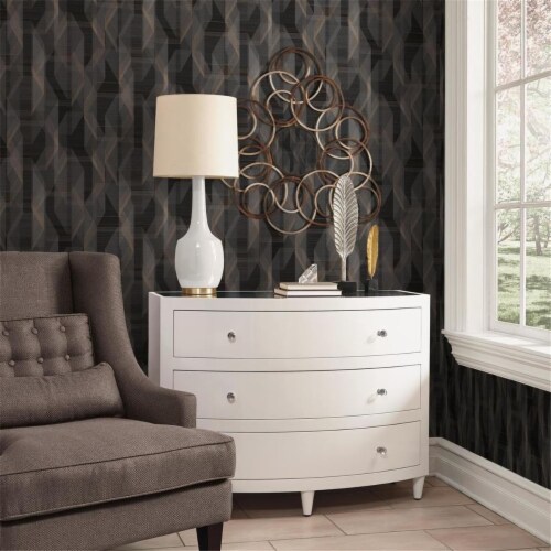 Roommates RMK11349RL Debonair Geometric Peel & Stick Wallpaper, Black, 1 -  Kroger